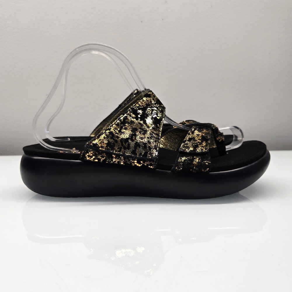 Alegria Beatrix Slide Sandals EU 40 US 9.5 Leather Metallic Adjustable Comfort